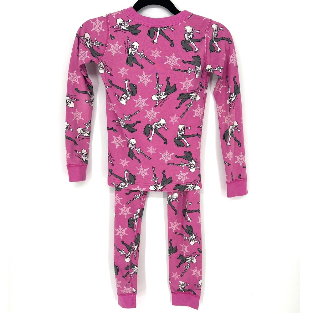 Hanna Andersson Marvel Ghost-Spider Pajama Set Pink Organic Cotton Size 8 GUC